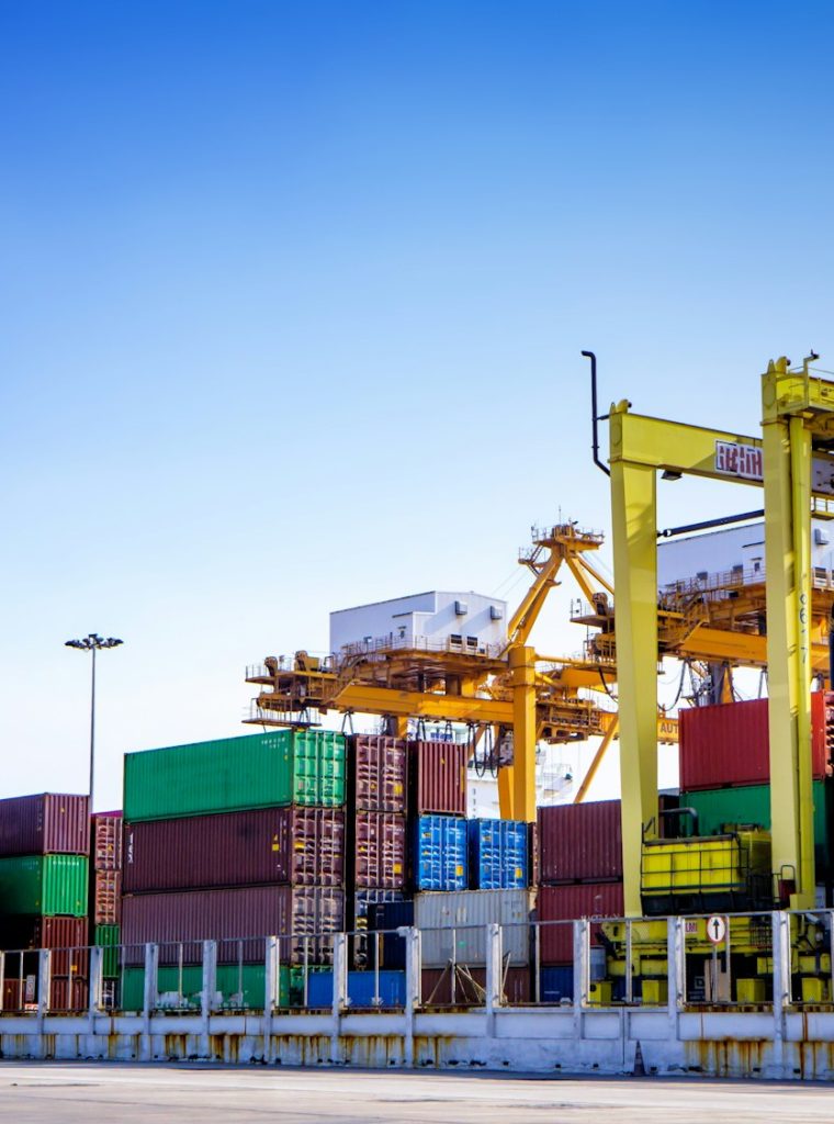 Containers in international logistics center